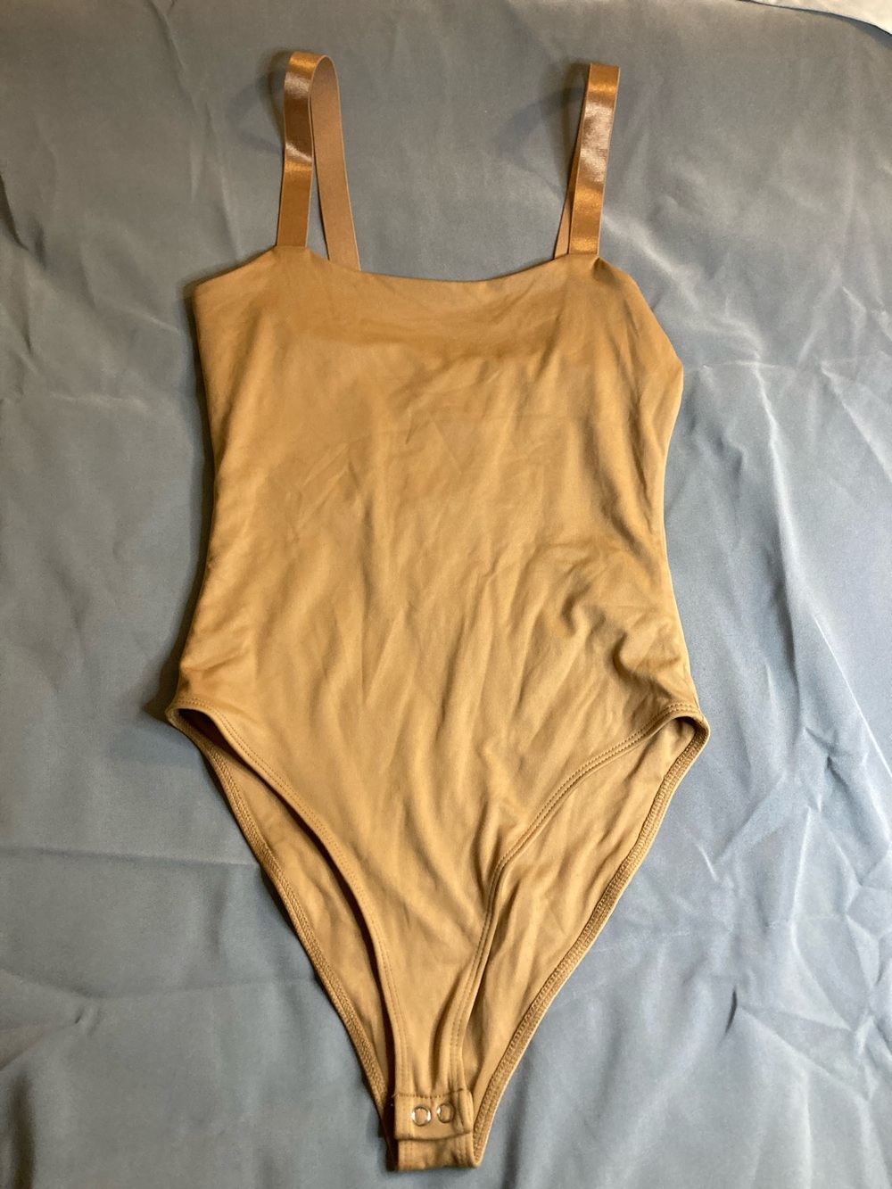 Forever 21 Camel Tan Square Neck Bodysuit
